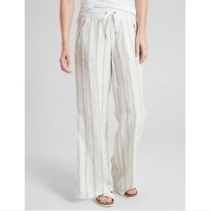 Athleta Cabo Tide Linen Wide Leg Pants Size 14